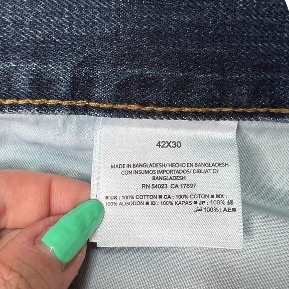Old Navy Slim Fit Straight Leg Denim Jeans Dark Wash Mens 42x30 - Picture 5 of 6